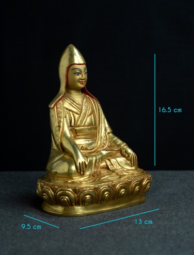 Lonchenpa and Jigme Lingpa- 7 inch Full-gold antique
