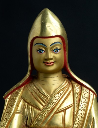 Lonchenpa and Jigme Lingpa- 7 inch Full-gold antique