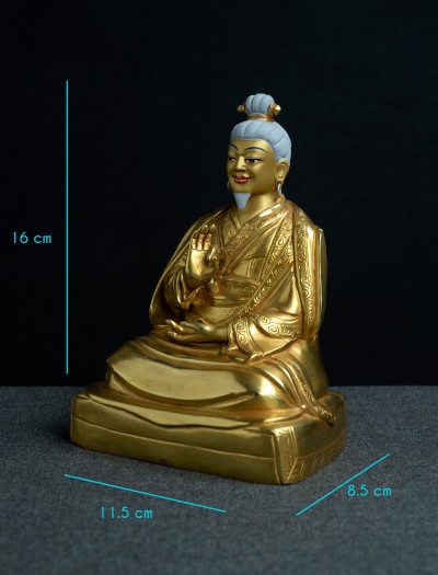 Lonchenpa and Jigme Lingpa- 7 inch Full-gold antique