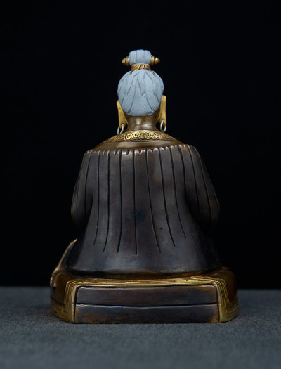 Lonchenpa and Jigme Lingpa- 7 inch Part-gold two-toned antique