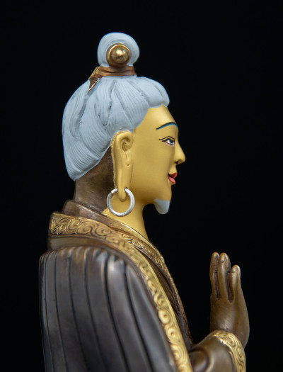 Lonchenpa and Jigme Lingpa- 7 inch Part-gold two-toned antique