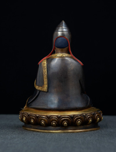 Lonchenpa and Jigme Lingpa- 7 inch Part-gold two-toned antique