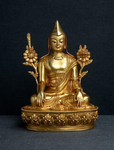Lonchenpa and Jigme Lingpa- 9 inch 24k Full-gold antique