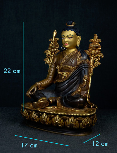 Lonchenpa and Jigme Lingpa- 9 inch 24k Part-gold Two-toned antique (1.1)