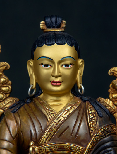 Lonchenpa and Jigme Lingpa- 9 inch 24k Part-gold Two-toned antique (1.1)