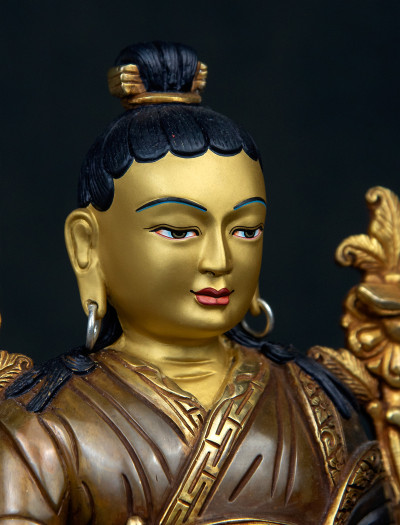 Lonchenpa and Jigme Lingpa- 9 inch 24k Part-gold Two-toned antique (1.1)