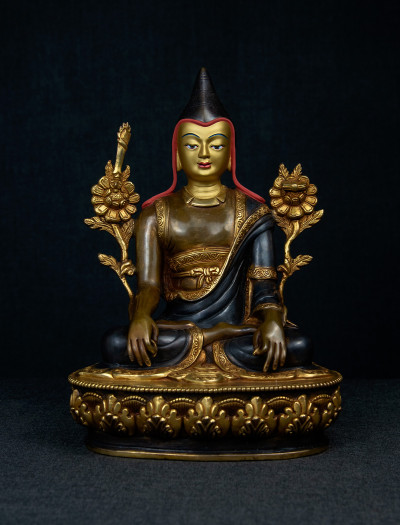 Lonchenpa and Jigme Lingpa- 9 inch 24k Part-gold Two-toned antique (1.1)