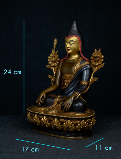 Lonchenpa and Jigme Lingpa- 9 inch 24k Part-gold Two-toned antique (1.1)