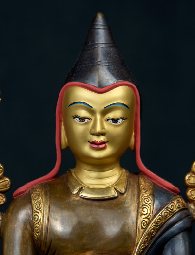 Lonchenpa and Jigme Lingpa- 9 inch 24k Part-gold Two-toned antique (1.1)
