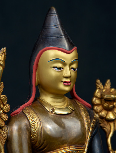 Lonchenpa and Jigme Lingpa- 9 inch 24k Part-gold Two-toned antique (1.1)