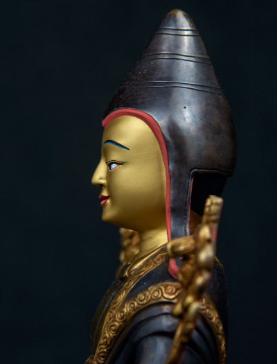 Lonchenpa and Jigme Lingpa- 9 inch 24k Part-gold Two-toned antique (1.1)