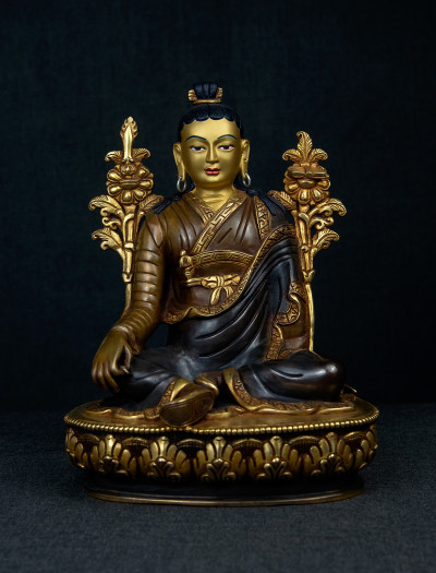 Lonchenpa and Jigme Lingpa- 9 inch 24k Part-gold Two-toned antique (1.1)