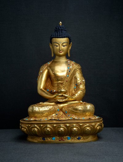 Amitabha Buddha- 18 inch 24k Full-gold antique 