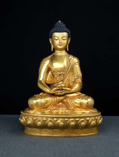 Amitabha Buddha- 12 inch 24k Full-gold antique (2.1)