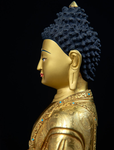 Amitabha Buddha- 12 inch 24k Full-gold antique (2.1)