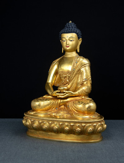 Amitabha Buddha- 12 inch 24k Full-gold antique (2.1)