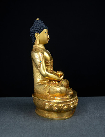 Amitabha Buddha- 12 inch 24k Full-gold antique (2.1)