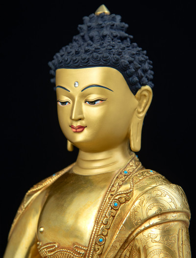 Amitabha Buddha- 12 inch 24k Full-gold antique (2.1)