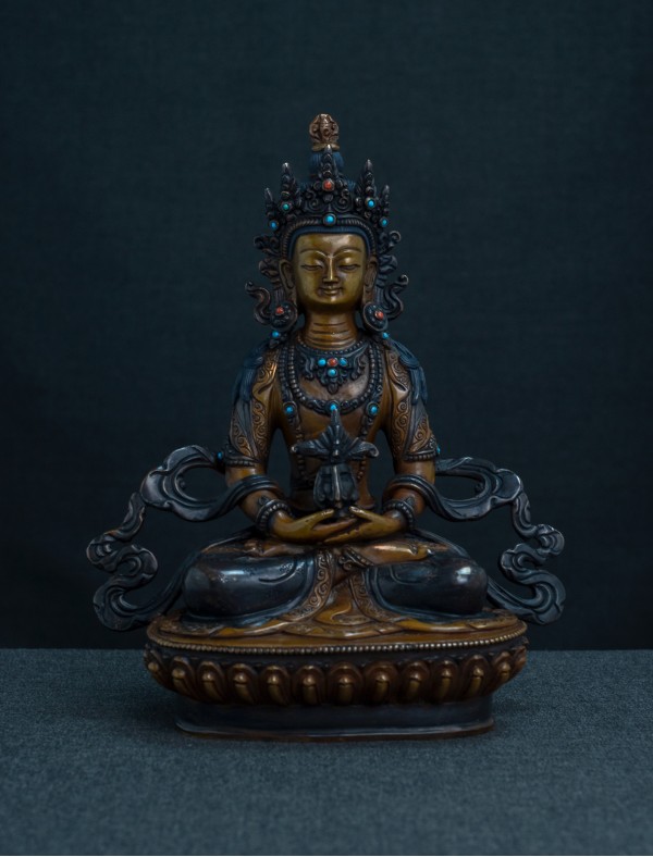 Amitayus- 8 inch two-toned oxidized