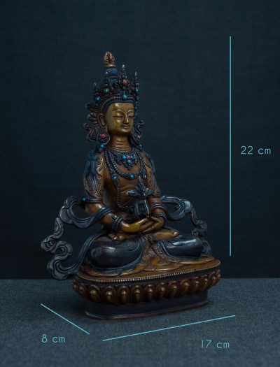 Amitayus- 8 inch two-toned oxidized