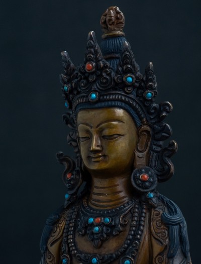 Amitayus- 8 inch two-toned oxidized