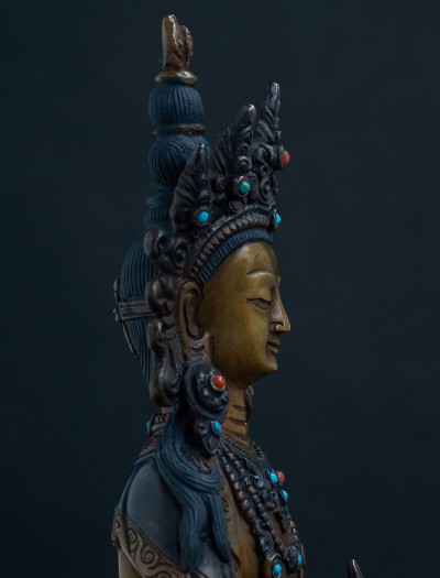 Amitayus- 8 inch two-toned oxidized