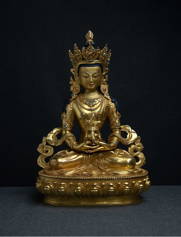 Amitayus- 12 inch 24k Full-gold antique