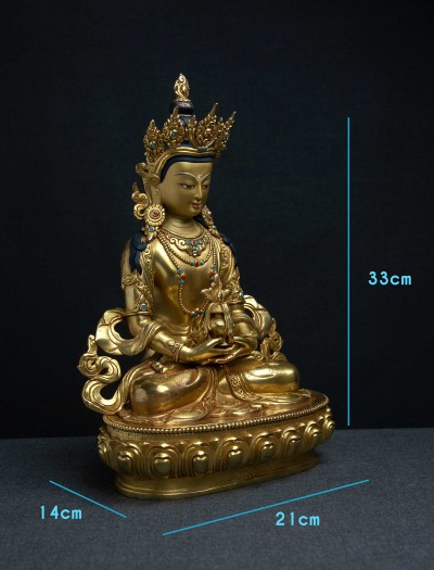 Amitayus- 12 inch 24k Full-gold antique