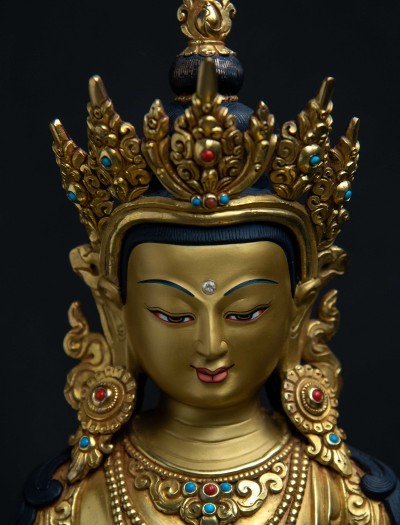 Amitayus- 12 inch 24k Full-gold antique