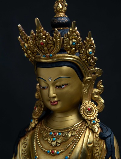 Amitayus- 12 inch 24k Full-gold antique