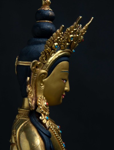 Amitayus- 12 inch 24k Full-gold antique
