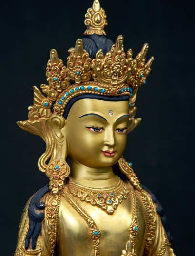 Amitayus- 13 inch 24k Part-gold two-toned antique (2.1)