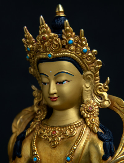 Amitayus- 8 inch 24k Full-Gold antique (2.1)