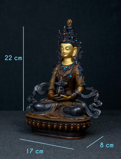 Amitayus- 8 inch Copper two-toned oxidized