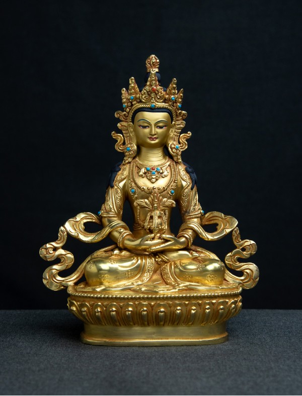 Amitayus- 8 inch 24k Full-Gold antique