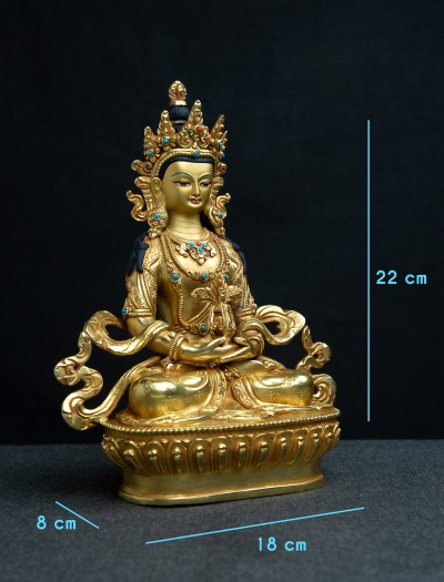 Amitayus- 8 inch 24k Full-Gold antique