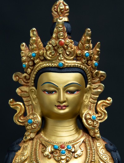 Amitayus- 8 inch 24k Full-Gold antique