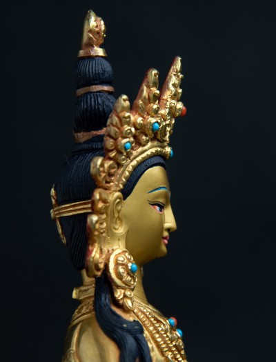 Amitayus- 8 inch 24k Full-Gold antique