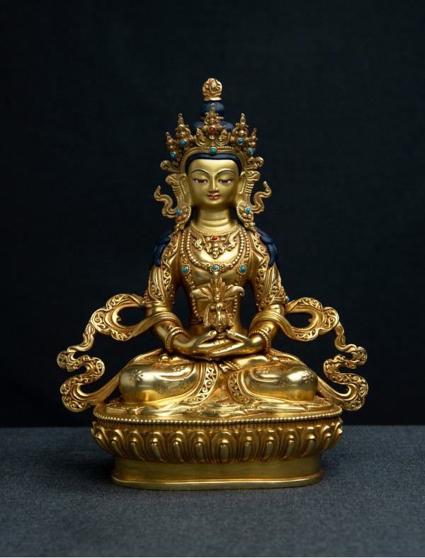 Amitayus- 8 inch 24k Full-Gold antique