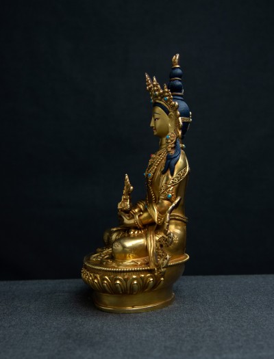 Amitayus- 8 inch 24k Full-Gold antique