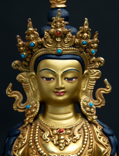 Amitayus- 8 inch 24k Full-Gold antique