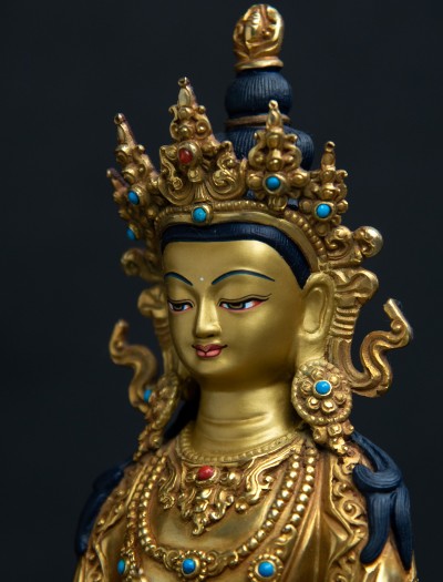 Amitayus- 8 inch 24k Full-Gold antique