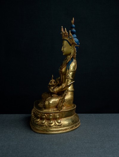 Amitayus- 12inch Double-lotus 24k Full-gold antique