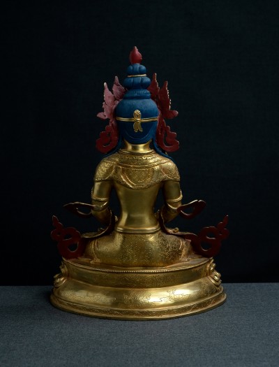 Amitayus- 12inch Double-lotus 24k Full-gold antique