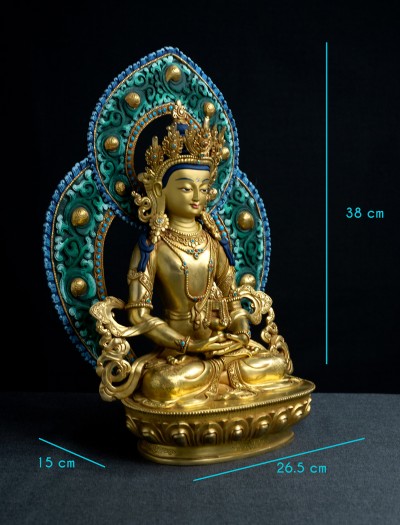 Amitayus-  12 inch 24k Full-gold antique (Halo)