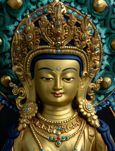 Amitayus-  12 inch 24k Full-gold antique (Halo)