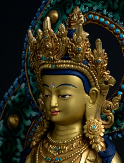 Amitayus-  12 inch 24k Full-gold antique (Halo)
