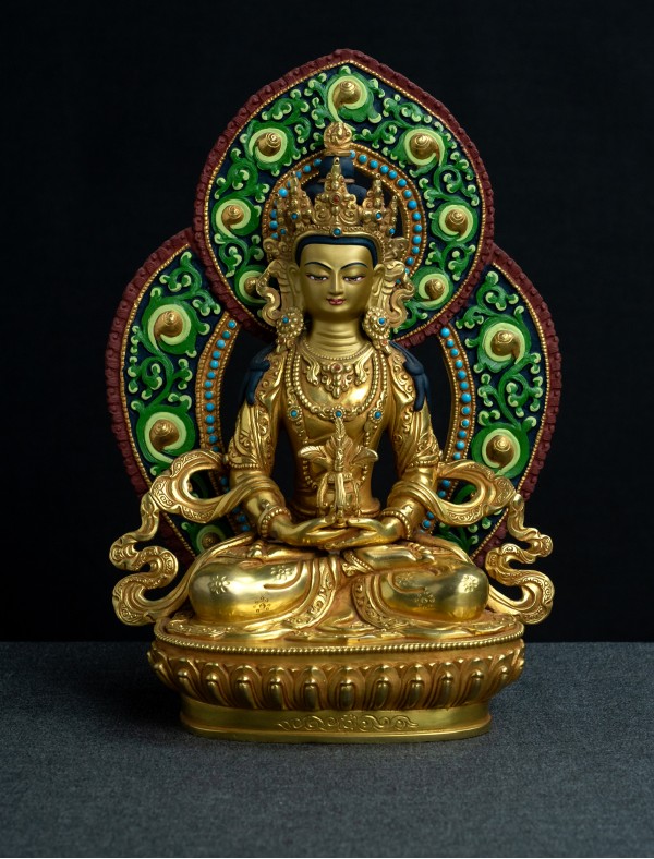 Amitayus- halo- 8 inch 24k Full-gold antique