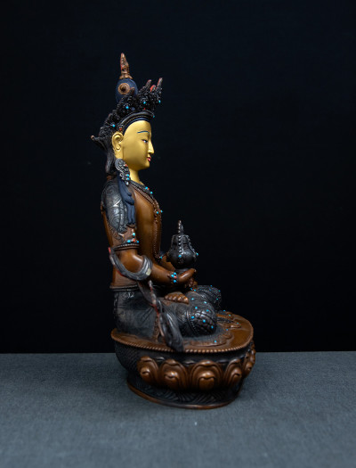 Amitayus- 12 inch Copper two-toned antique 