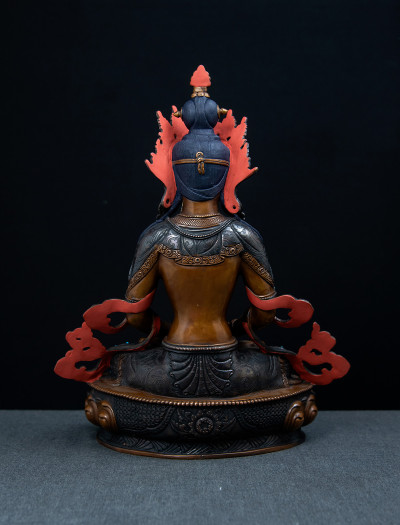 Amitayus- 12 inch Copper two-toned antique 